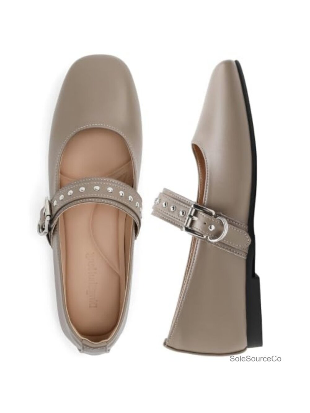 Mary Jane Flats Square Toe Ballet Flat Casual Shoe Faux Leather